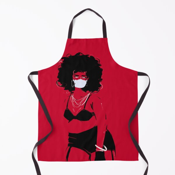 Item preview, Woman in red with afro and face mask designed and sold by Rickard Bengtsson.
