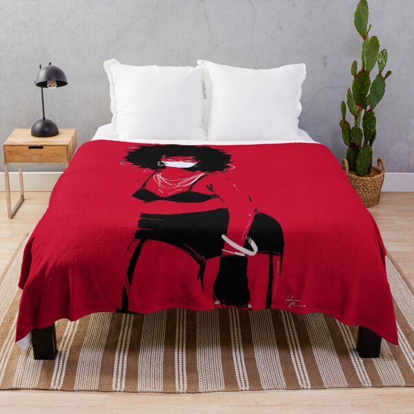 Item preview, Woman in red with afro and face mask designed and sold by Rickard Bengtsson.