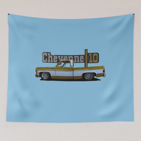 Item preview, Squarebody 1973 Slammed Chevy C10 Cheyenne Squarebody Truck designed and sold by TriFiveChevro.