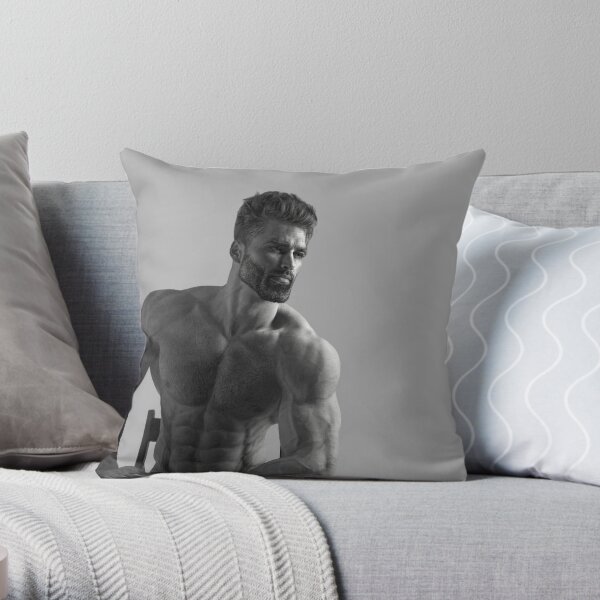  Gigachad Gym Meme Giga Chad Fitness Alpha Male Bodybuilder  Throw Pillow, 16x16, Multicolor : Home & Kitchen