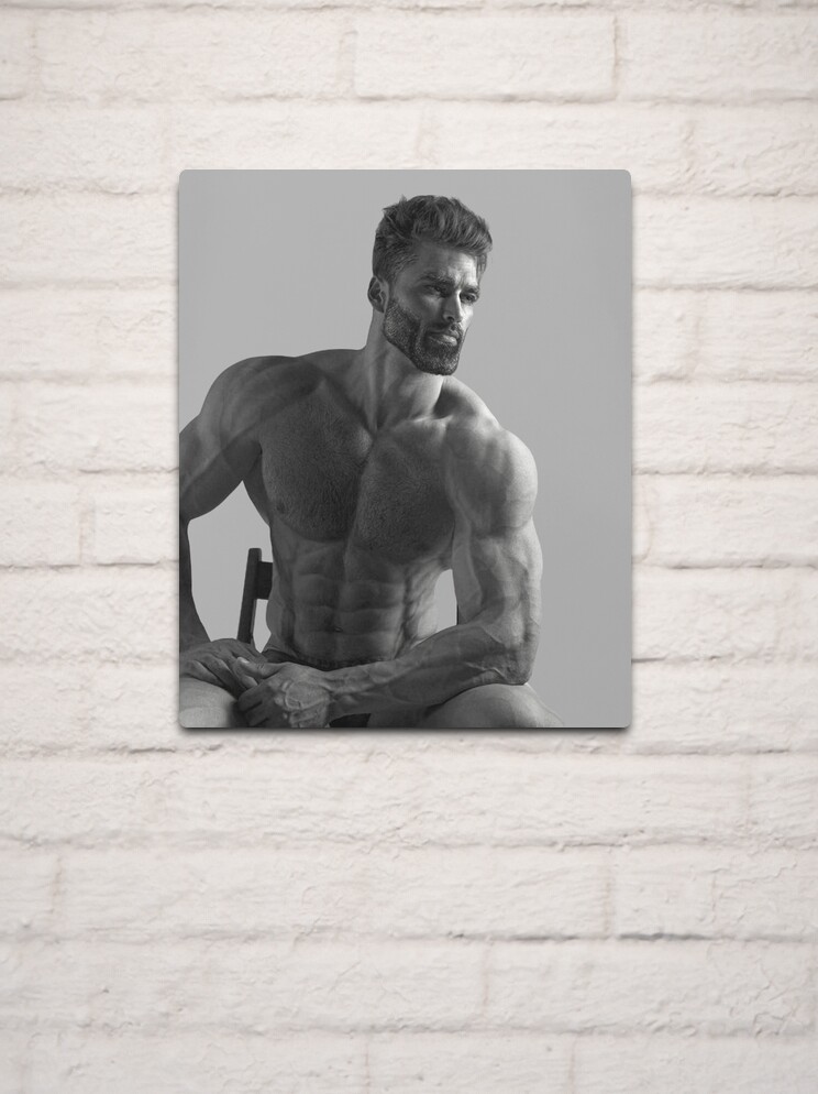 Giga Chad meme' Poster, picture, metal print, paint by Lowpoly