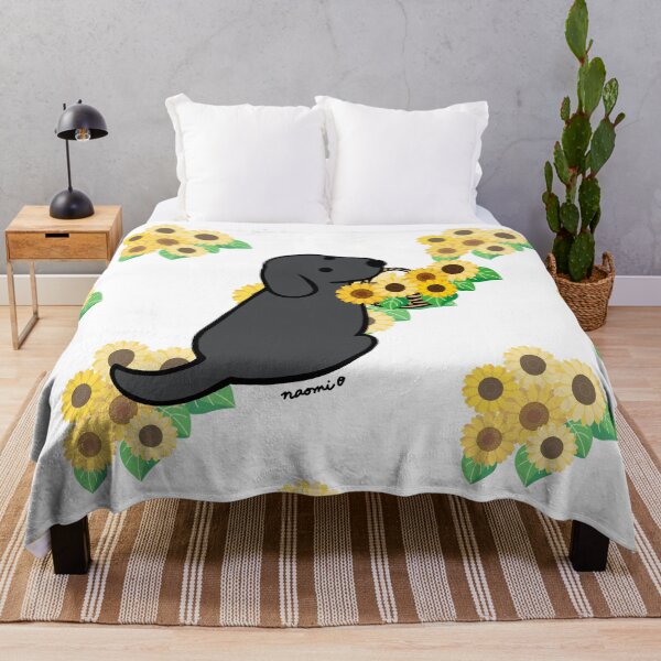 Item preview, Black Labrador and Sunflower Basket designed and sold by HappyLabradors.