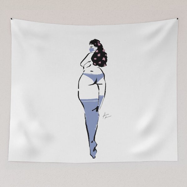 Item preview, Blue thigh highs and flowers in her hair designed and sold by Rickard Bengtsson.