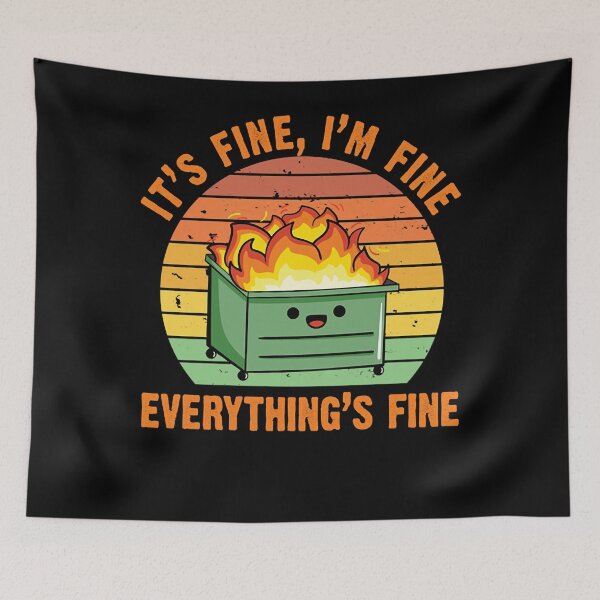 Item preview, It's Fine, I'm Fine,Everything's Fine Lil Dumpster Fire Cool Pullover Hoodie designed and sold by pinkeyatur.