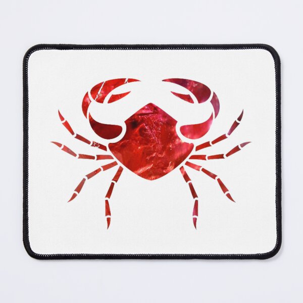 Item preview, Cancer Zodiac Symbol Silhouette Design With July Birthstone Ruby Background designed and sold by TacoRose.