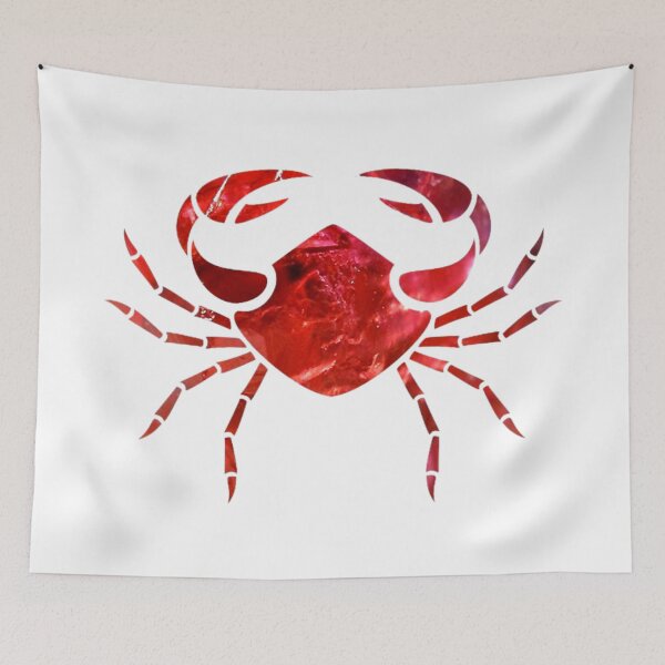 Item preview, Cancer Zodiac Symbol Silhouette Design With July Birthstone Ruby Background  designed and sold by TacoRose.