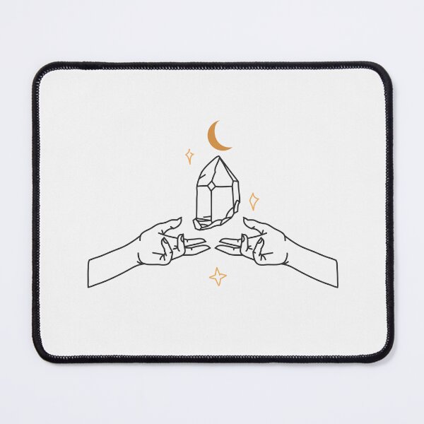 Item preview, bohemian magic line art of crystal stone,human hands and star designed and sold by Anastasy-Helter.