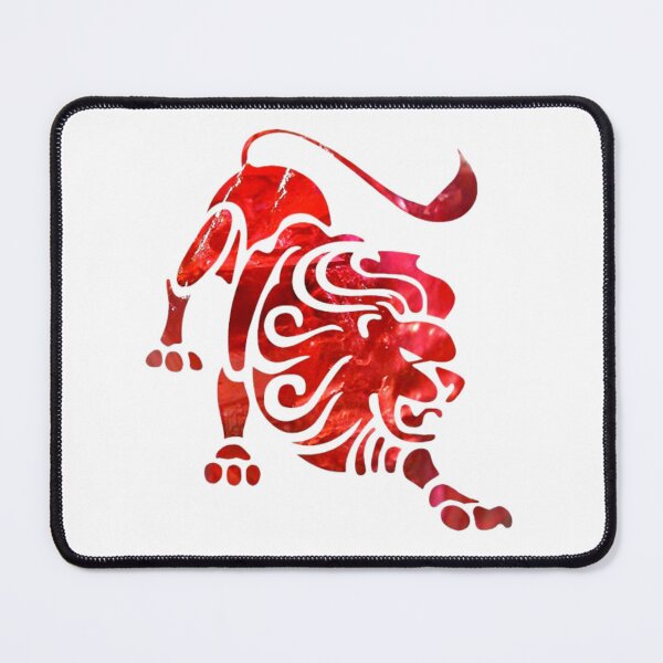 Item preview, Leo Zodiac Symbol Silhouette Design With July Birthstone Ruby Background  designed and sold by TacoRose.