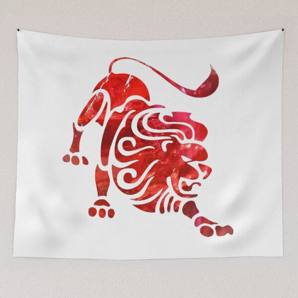 Item preview, Leo Zodiac Symbol Silhouette Design With July Birthstone Ruby Background  designed and sold by TacoRose.