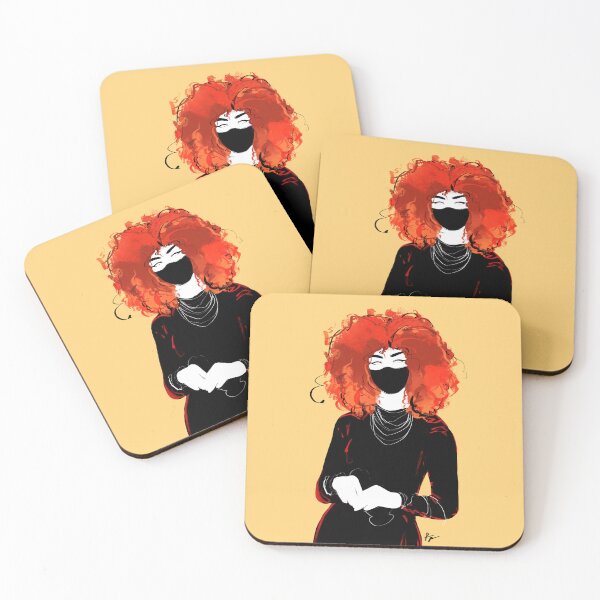 Item preview, Elegant redhead with face mask designed and sold by Rickard Bengtsson.