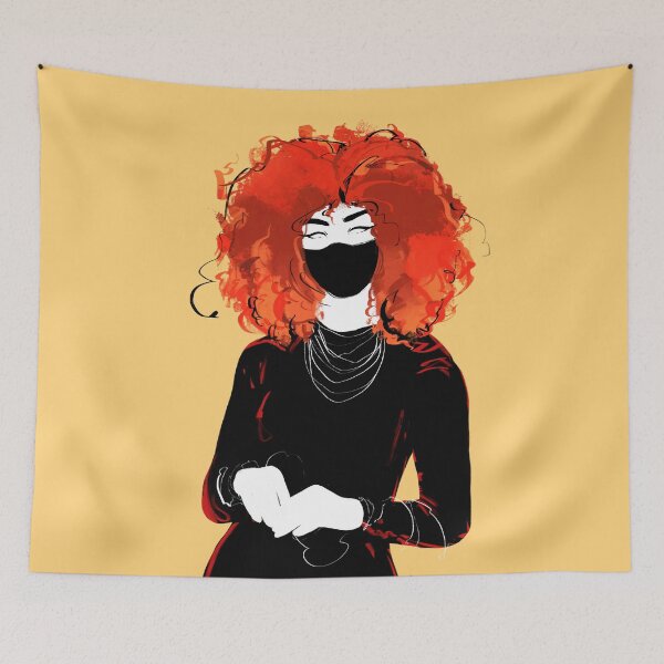 Item preview, Elegant redhead with face mask designed and sold by Rickard Bengtsson.