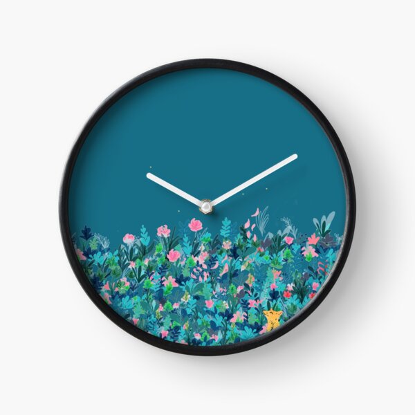 Evening Fox's Garden Clock