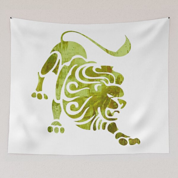 Item preview, Leo Zodiac Symbol Silhouette Design With August Birthstone Peridot Background  designed and sold by TacoRose.