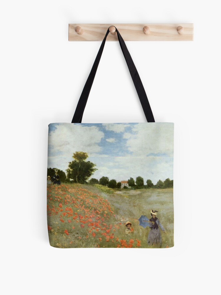 Monet Art Tote Bag Poppy Fields Gifts Painting Aesthetic