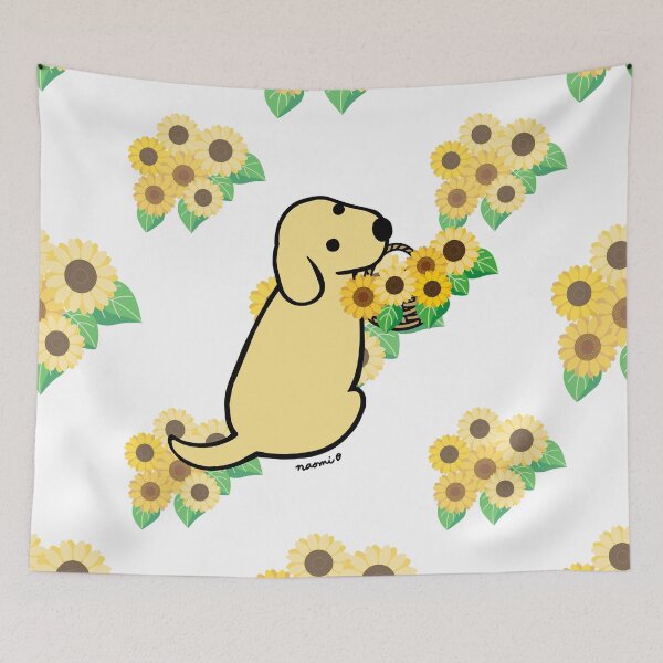 Item preview, Yellow Labrador and Sunflower Basket designed and sold by HappyLabradors.