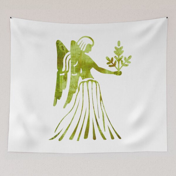 Item preview, Virgo Zodiac Symbol Silhouette Design With August Birthstone Peridot Background  designed and sold by TacoRose.