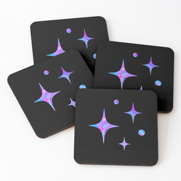 Item preview, Holo Stars Pattern on Black Background designed and sold by Creative Wolf Design.