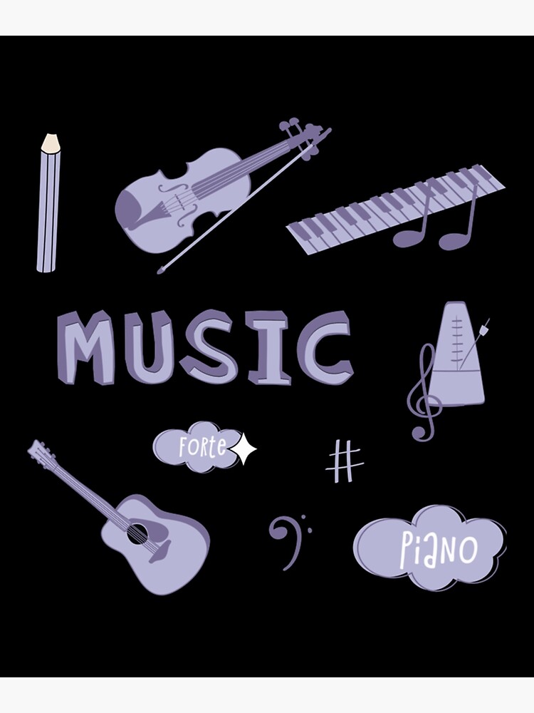 "Light Purple Music School Subject Sticker Pack Sticker" Poster for