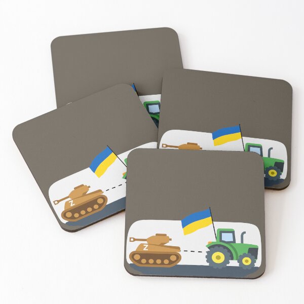 Item preview, Funny Ukrainian Tractor Pulling a Tank of Russian, Ukraine Flag designed and sold by Schka.