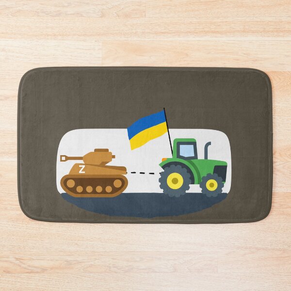 Item preview, Funny Ukrainian Tractor Pulling a Tank of Russian, Ukraine Flag designed and sold by Schka.