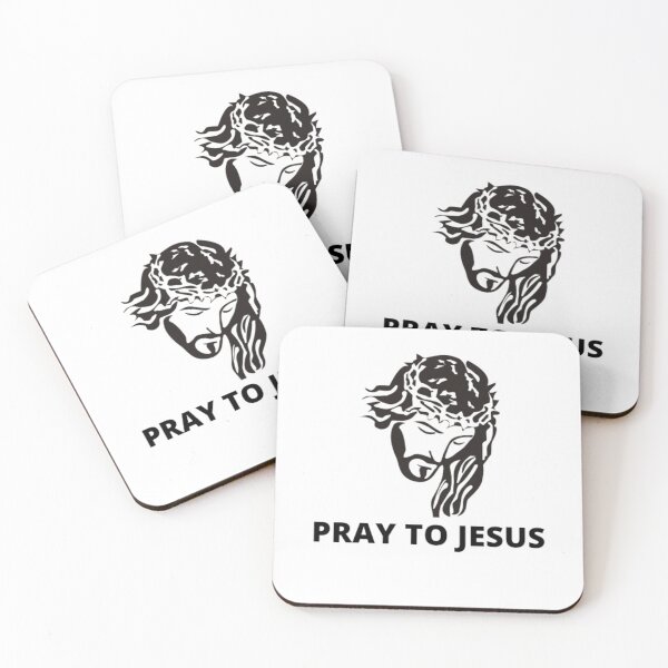 Item preview,  Pray to Jesus-Jesus christ-black and white graphic-simple text designed and sold by PacePoint.