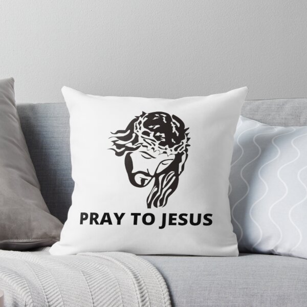 Item preview,  Pray to Jesus-Jesus christ-black and white graphic-simple text designed and sold by PacePoint.