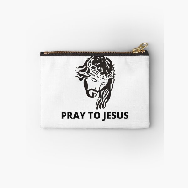 Item preview,  Pray to Jesus-Jesus christ-black and white graphic-simple text designed and sold by PacePoint.