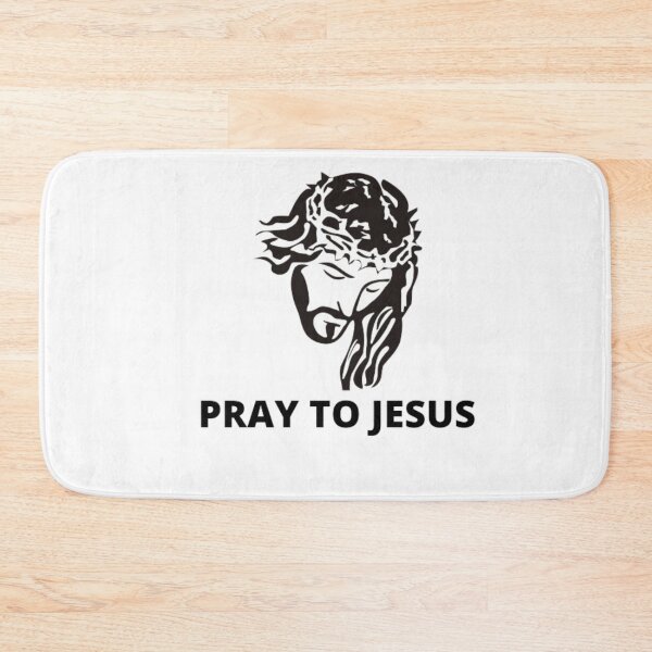 Item preview,  Pray to Jesus-Jesus christ-black and white graphic-simple text designed and sold by PacePoint.