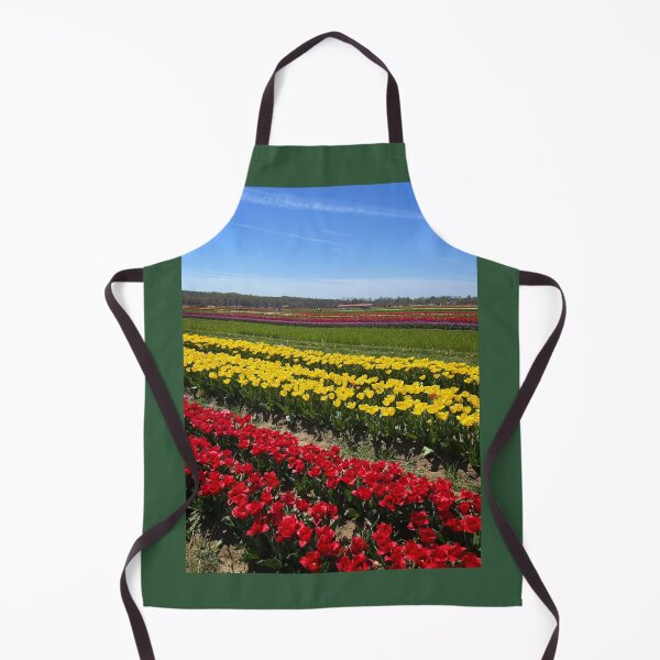 Item preview, Red and Yellow Tulip Field Rows, Blue Sky designed and sold by ExploreOutdoors.