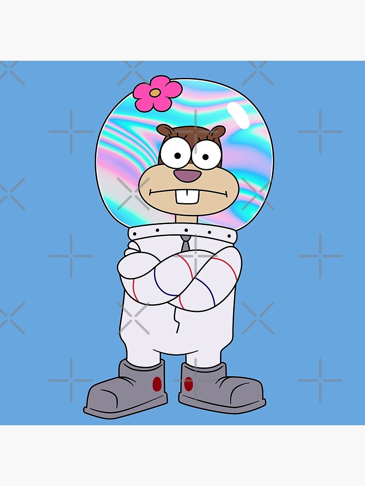 "Squirrel Sandy Cheeks from Spongebob stands with his hands folded