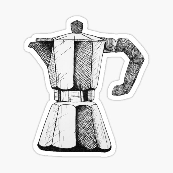 Un Cafecito - Moka Pot - Cafetera - Cafe Cubano - Cuban  Sticker for Sale  by Ausome Behavior