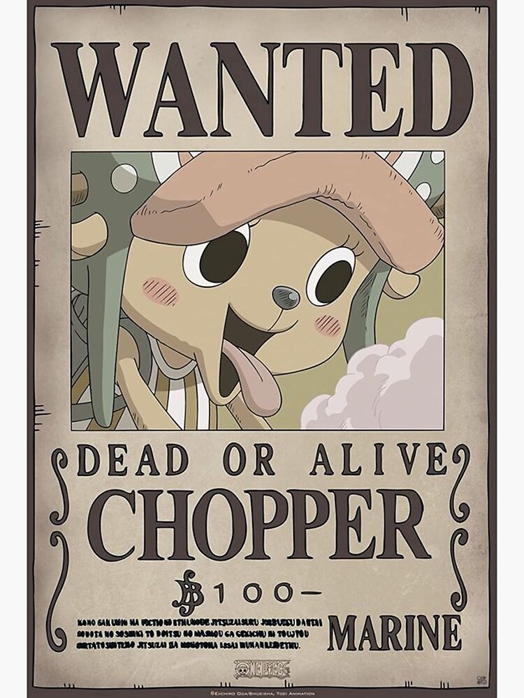 Tony Tony Chopper One Piece Bounty Poster - Anime Manga Art Print featuring  the Doctor and Reindeer with Human Form and Monster Point Greeting Card by  Ani-shirt