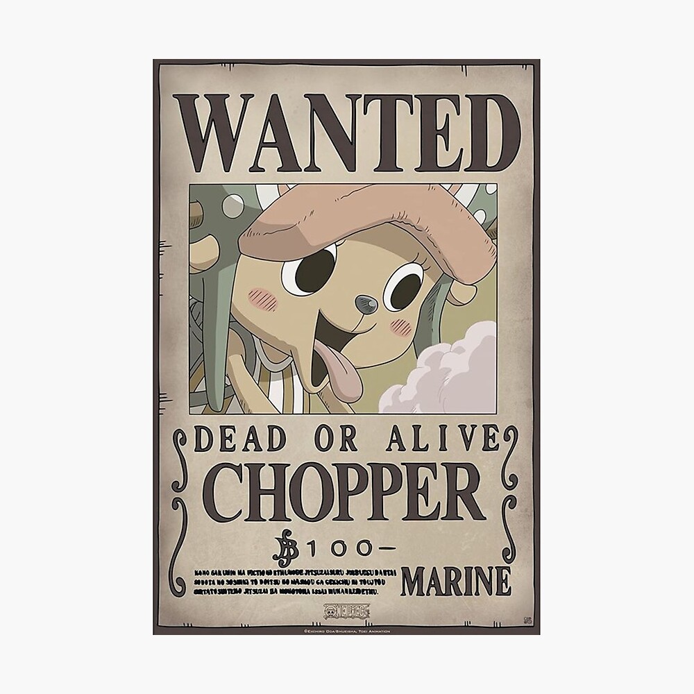 Tony Tony Chopper One Piece Bounty Poster - Anime Manga Art Print featuring  the Doctor and Reindeer with Human Form and Monster Point Greeting Card by  Ani-shirt