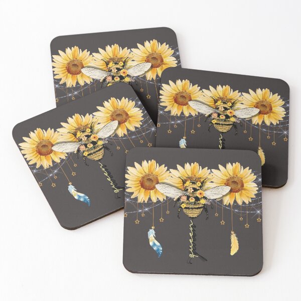Item preview, Queen Bee Boho Sunflowers Feathers designed and sold by Holisticfox.