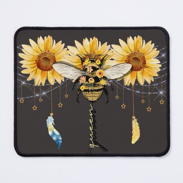 Item preview, Queen Bee Boho Sunflowers Feathers designed and sold by Holisticfox.