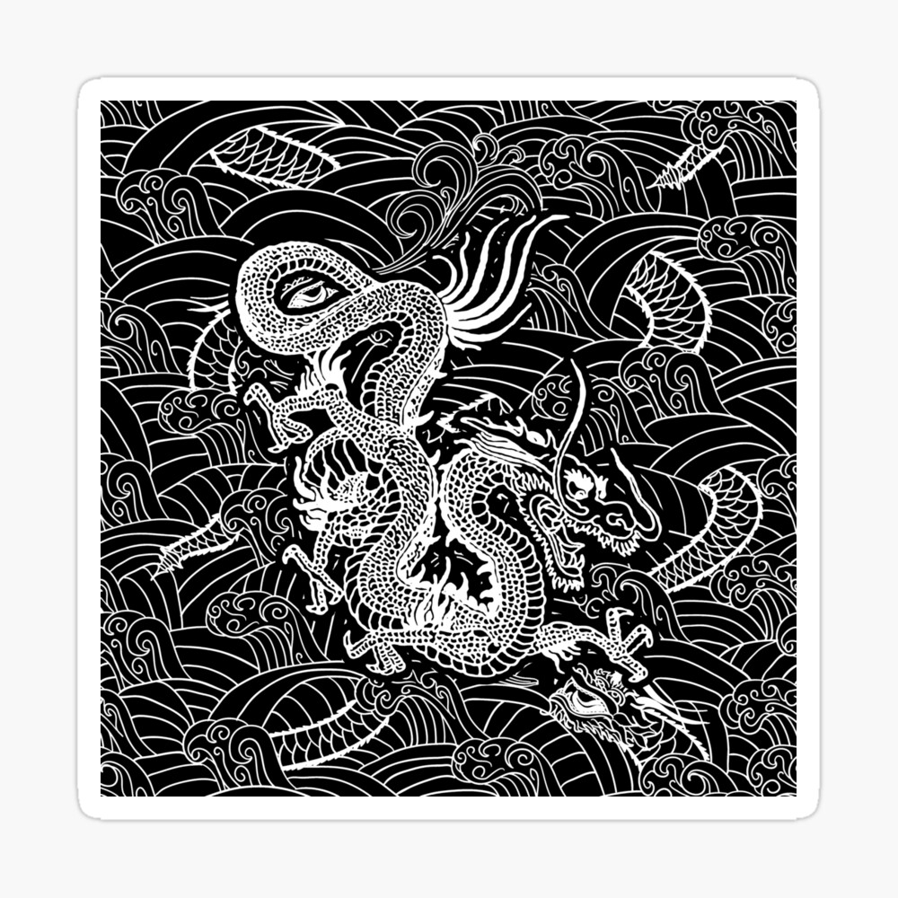 Chinese White Dragon Pattern Art Board Print for Sale by EddieBalevo