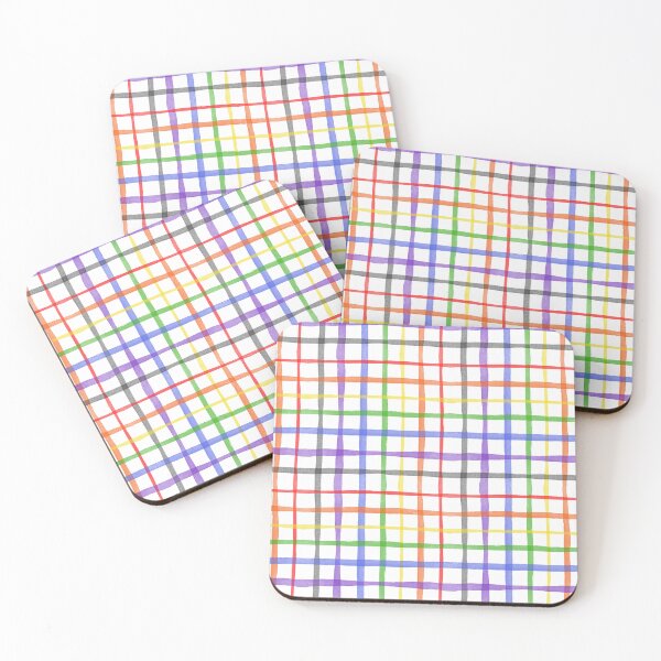 Item preview, Rainbow Gingham Plaid Watercolor designed and sold by wordznart.