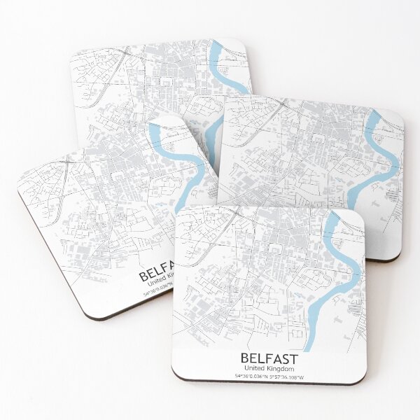 Item preview, Belfast City Map, Northern Ireland, United Kingdom Minimalist Map Poster Wall Decor designed and sold by SirajDecors.