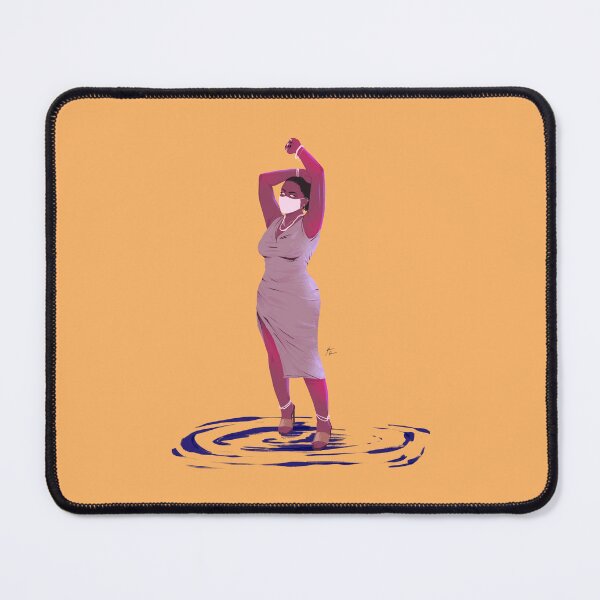 Item preview, Curvy woman posing with face mask in dress designed and sold by Rickard Bengtsson.