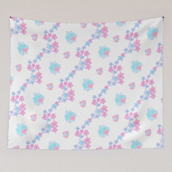 Item preview, Pink, Blue, Purple & Turquoise Soft Pastel Colored Floral Patterns designed and sold by AurayaStudio.
