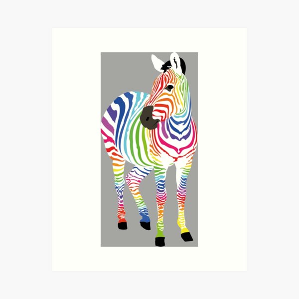 Rainbow Zebra - Art Prints