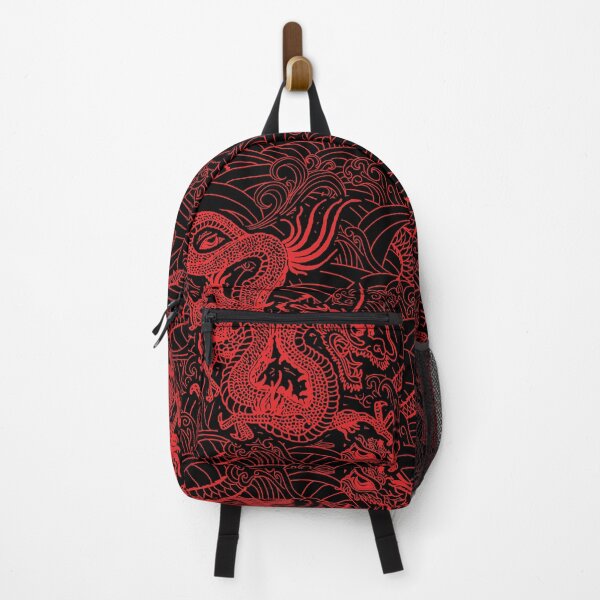 Item preview, Chinese Red Dragon Pattern / Black Background designed and sold by EddieBalevo.