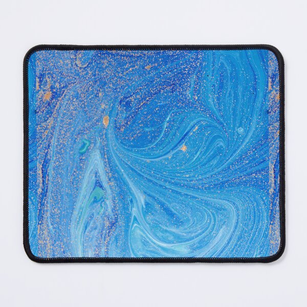 Item preview, Turquoise Blue & Gold Liquid Marble Watercolor Art designed and sold by newburyboutique.