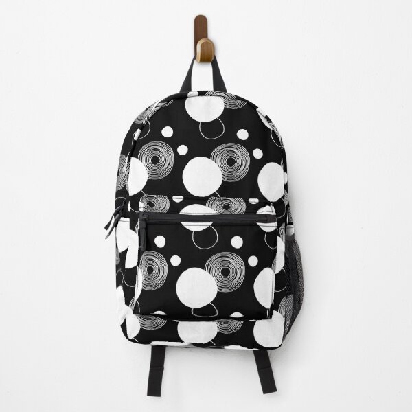 Item preview, White Over Black Abstract Line Art Flower Pattern designed and sold by LuDesign ⭐⭐⭐⭐⭐.
