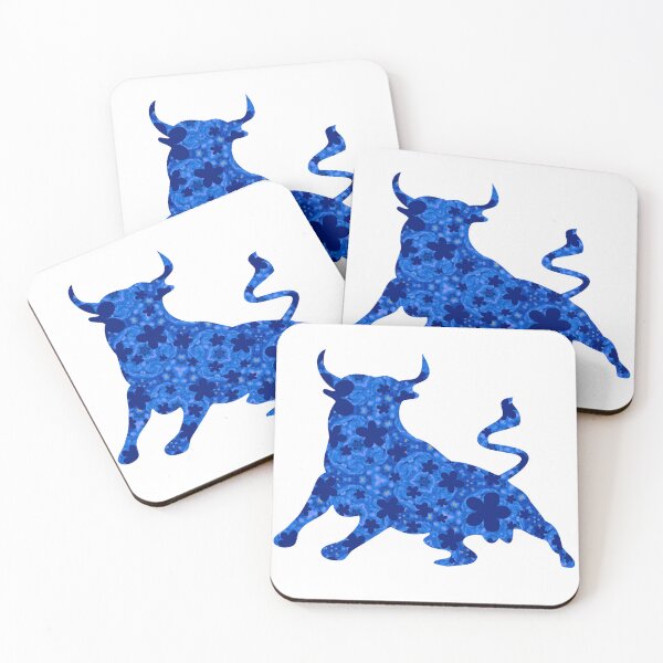Item preview, Floral Bull - Blue designed and sold by Majo Art ✦ Digital Artist .