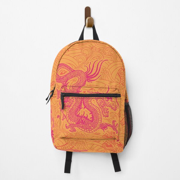 Item preview, Chinese Fuchsia Pink Dragon Pattern / Orange Background designed and sold by EddieBalevo.