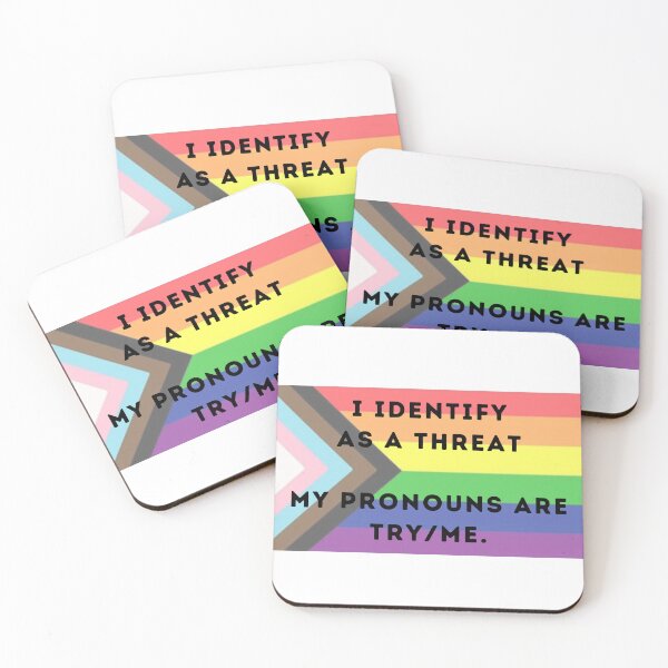 Item preview, LGBTQ Pronoun Humor - I identify as a threat - my pronouns are try/me. designed and sold by WigOutlet.