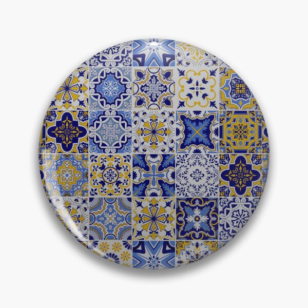 Item preview, Colorful Azulejo Tile - Colorful Azulejo - Blue and Yellow tile designed and sold by NotUrAverageART.