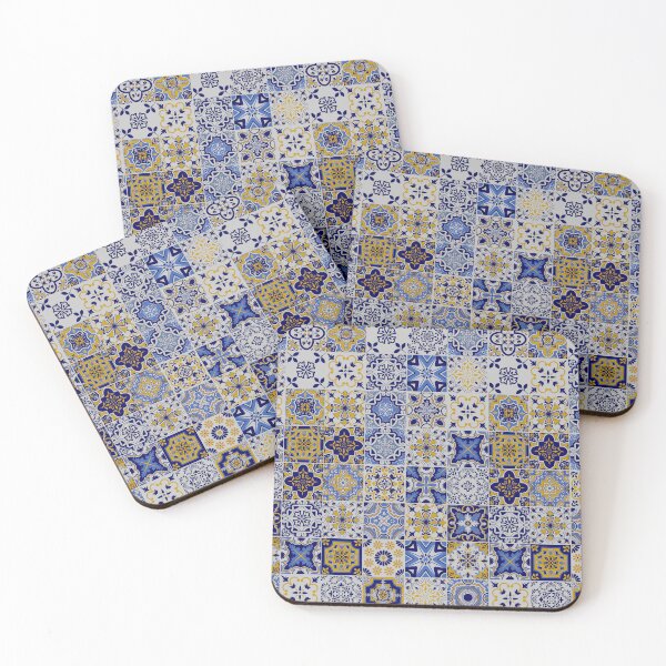 Item preview, Colorful Azulejo Tile - Colorful Azulejo - Blue and Yellow tile designed and sold by NotUrAverageART.