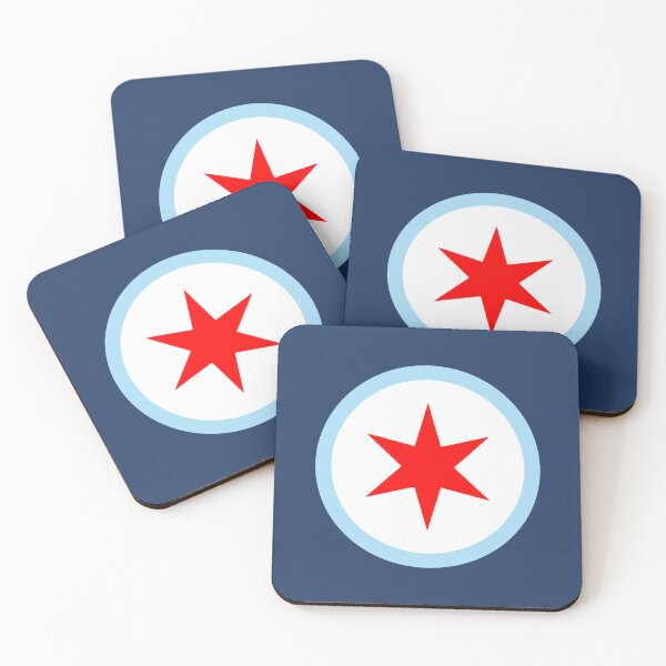 Item preview, Chicago City Flag Emblem // Six Point Star Red Star designed and sold by TwoTenDesign.